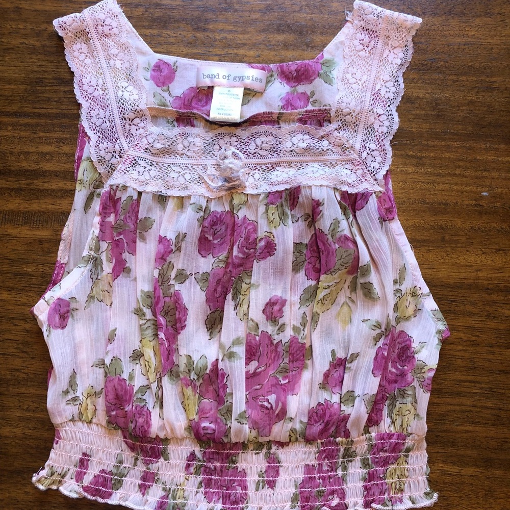 Band of gypsies boho floral blouse